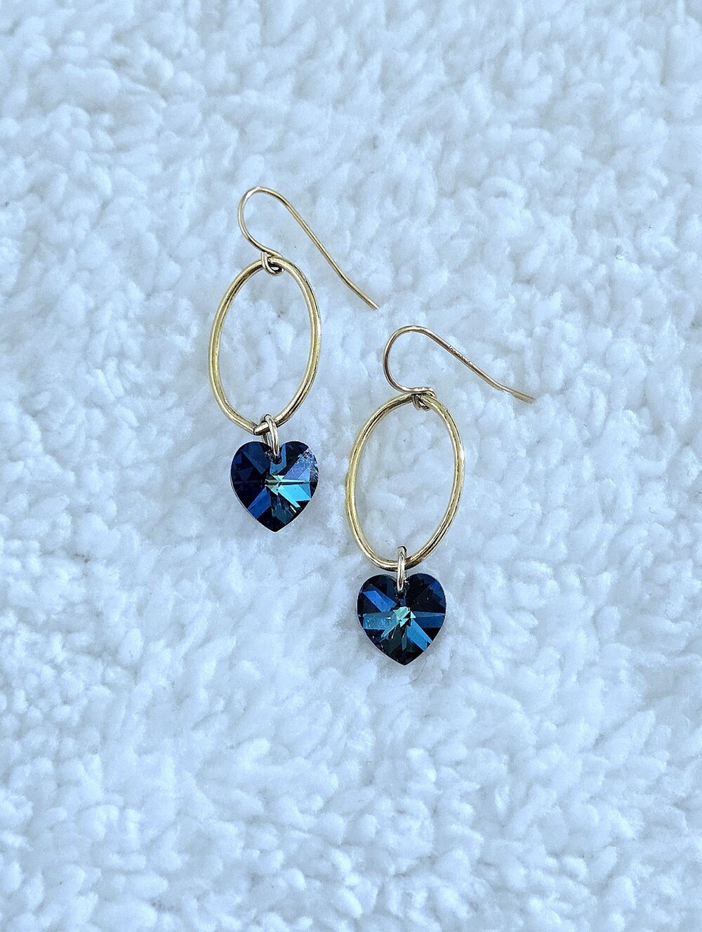 Deep Blue Swarovski Crystal💎 Heart💙 Earrings - NWOT